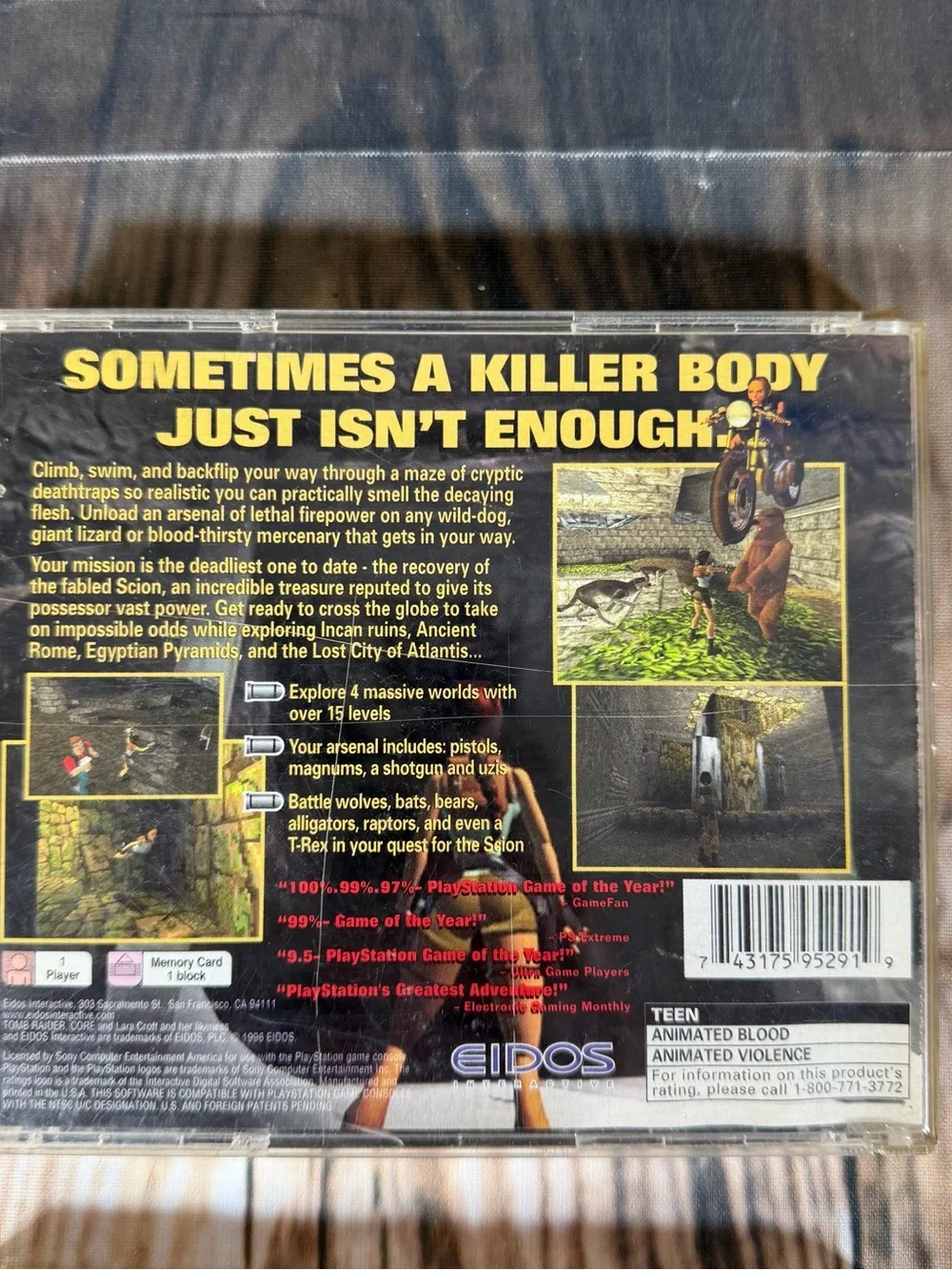 Tomb Raider / Tomb Raider II Sony Game Set - Black